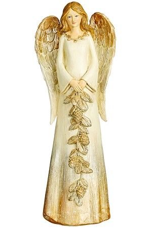 Декоративная фигура АНГЕЛ РОЖДЕСТВА с гирляндой в руках, полистоун, 29 см, Edelman