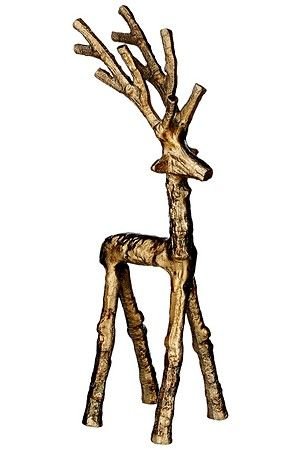 Декоративная фигура ОЛЕНЬ ГРАППОЛО, металл, золотой, 24 см, Edelman