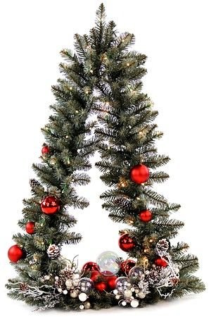 Настольная хвойная композиция с лампочками ЁЛОЧКА ФАНШЕТТА, хвоя ПВХ, 50 тёплых белых мини LED-огней, 91 см, батарейки, A Perfect Christmas