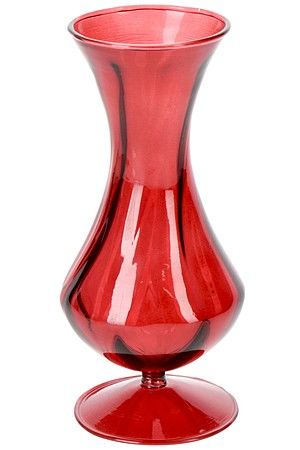 Декоративная ваза ЭВАРИСТ, стекло, красная, 19 см, Koopman International