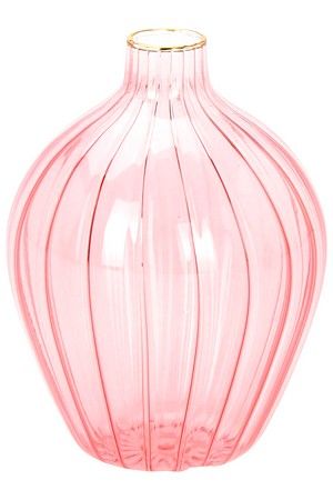 Декоративная ваза АСТОР, стекло, розовая, 8 см, Koopman International