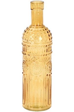 Декоративная ваза-бутыль БЕНЕЗЕТ, стекло, карамельная, 25 см, Koopman International