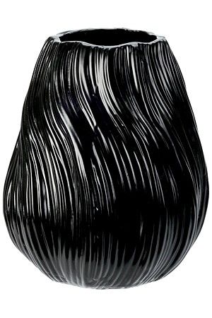 Декоративная ваза ВОЛЮТЭ, фарфор, чёрная, 18 см, Koopman International