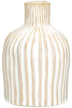 Декоративная ваза СИСАР, фарфор, белая, 15 см, Koopman International