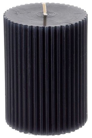Рустикальная свеча-столбик АМПЛЬ, чёрная, 8х6 см, Koopman International