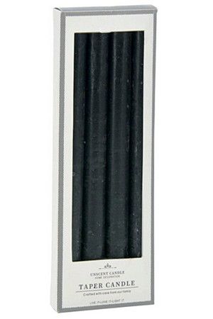 Набор столовых свечей ТЕЙПЕР, чёрный, 25 см, 4 шт., Koopman International