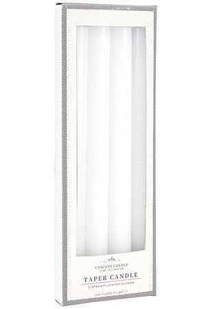 Набор столовых свечей ТЕЙПЕР, белый, 25 см, 4 шт., Koopman International
