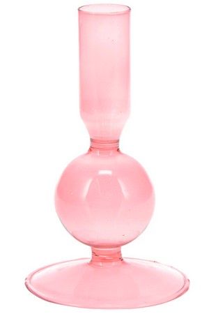 Подсвечник ФАСИЛЬ, стекло, розовый, 14х8 см, Koopman International