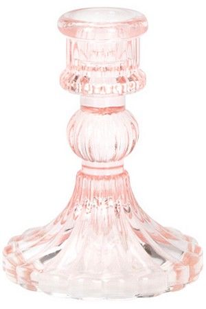 Подсвечник КЛОД, стекло, светло-розовый, 10 см, Koopman International