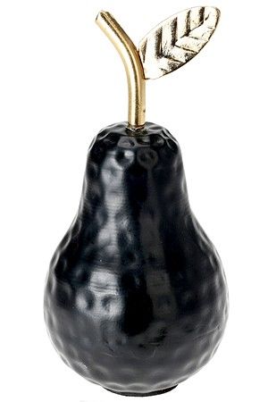 Декоративная фигурка ГРУША ПУАР, металл, чёрная, 17х9 см, Koopman International