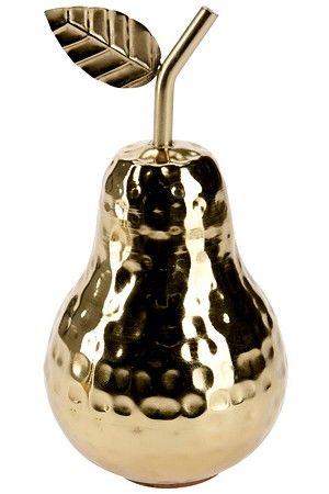 Декоративная фигурка ГРУША ПУАР, металл, золотая, 17х9 см, Koopman International