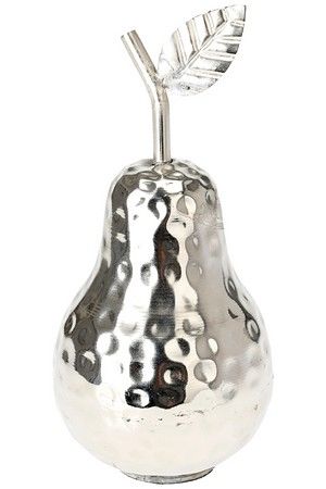Декоративная фигурка ГРУША ПУАР, металл, серебряная, 17х9 см, Koopman International