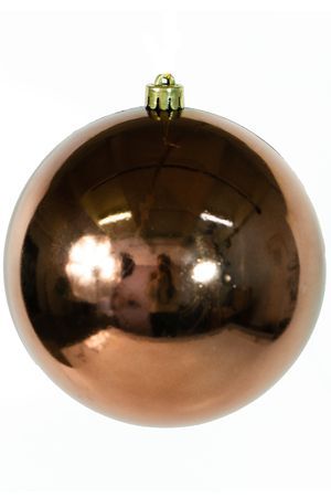 Пластиковый шар глянцевый, цвет: эспрессо, 140 мм, Winter Deco