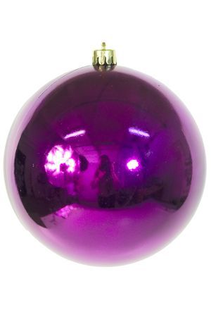 Пластиковый шар глянцевый, цвет: фиолетовый, 140 мм, Winter Deco