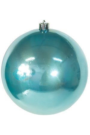 Пластиковый шар глянцевый, цвет: голубой, 140 мм, Winter Deco