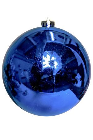 Пластиковый шар, глянцевый, синий, 150 мм, Winter Deco