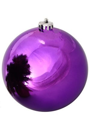 Пластиковый шар, глянцевый, фиолетовый, 150 мм, Winter Deco
