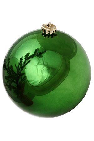 Пластиковый шар, глянцевый, ярко-зелёный, 150 мм, Winter Deco