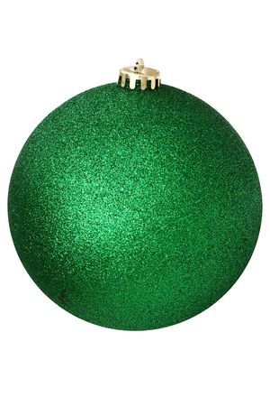 Пластиковый шар, глиттер, ярко-зелёный, 150 мм, Winter Deco