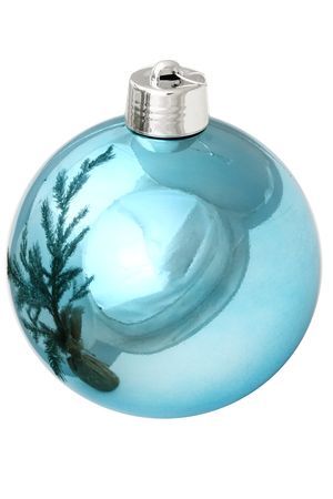 Пластиковый шар, глянцевый, ярко-голубой, 200 мм, Winter Deco
