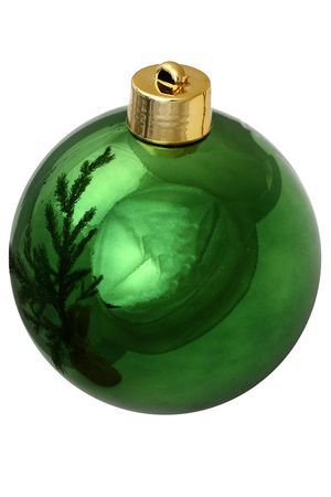 Пластиковый шар, глянцевый, ярко-зелёный, 200 мм, Winter Deco