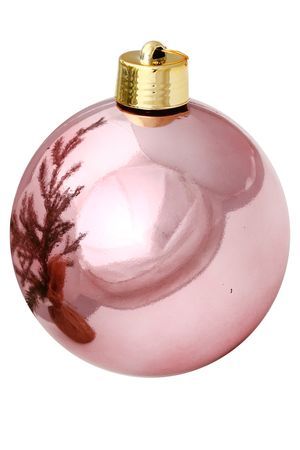 Пластиковый шар, глянцевый, розовый, 200 мм, Winter Deco