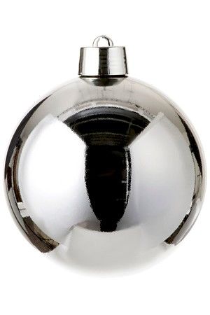 Пластиковый шар, глянцевый, серебряный, 200 мм, Winter Deco