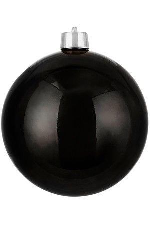 Пластиковый шар, глянцевый, чёрный, 200 мм, Winter Deco