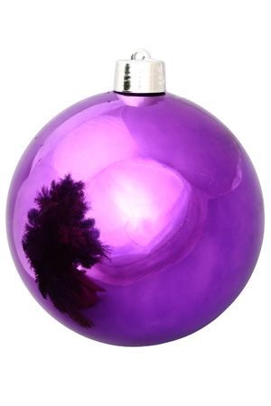 Пластиковый шар, глянцевый, фиолетовый, 250 мм, Winter Deco