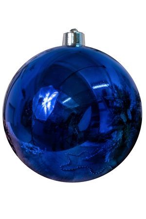 Пластиковый шар, глянцевый, синий, 300 мм, Winter Deco