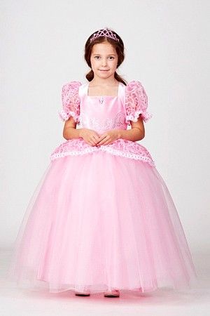 Карнавальный костюм ПРИНЦЕССА ЗОЛУШКА в розовом платье, рост 134 см, Батик