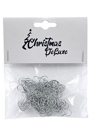 Крючки РИЦО для ёлочных игрушек и украшений, металл, серебряные, 50 шт., Christmas Deluxe