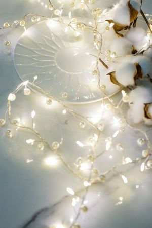 Декоративная гирлянда ЛЕДЯНЫЕ БУСИНКИ, 400 тёплых белых микро LED-огней, 10+3 м, Kaemingk