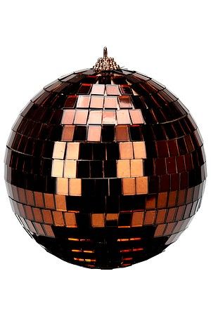 Стеклянный ёлочный шар ЗЕРКАЛЬНОЕ ДИСКО, коричневый, 15 см, Koopman International