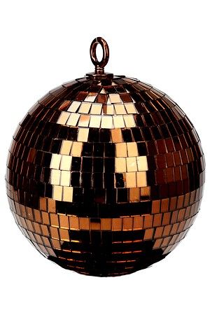 Стеклянный ёлочный шар ЗЕРКАЛЬНОЕ ДИСКО, коричневый, 18 см, Koopman International