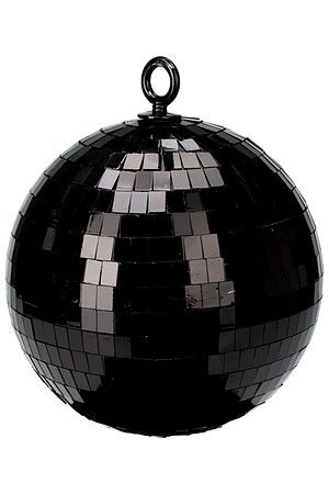 Стеклянный ёлочный шар ЗЕРКАЛЬНОЕ ДИСКО, чёрный, 15 см, Koopman International