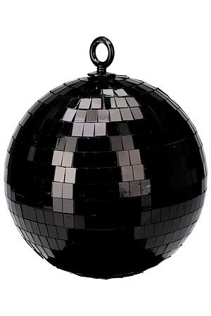 Стеклянный ёлочный шар ЗЕРКАЛЬНОЕ ДИСКО, чёрный, 18 см, Koopman International