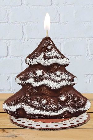 Ароматическая новогодняя свеча ЁЛОЧКА, коллекция 'Шоколадные пряники', 11 см, Омский Свечной
