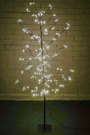 Декоративное светящееся дерево ЛЕЙФ, 360 тёплых белых LED-огней, 150 см, таймер, уличное, Koopman International
