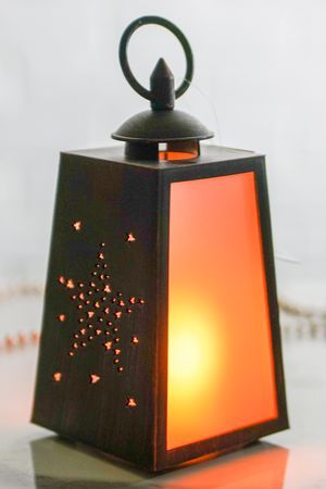 Декоративный фонарь с имитацией пламени КЕРСТИН: ЗВЕЗДА, 19х10 см, таймер, пластик, батарейки, Koopman International
