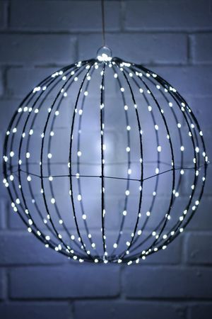 Подвесное светящееся украшение ШАР ЛЕМОНД, 240 холодных белых LED-огней, 40 см, таймер, уличное, Koopman International