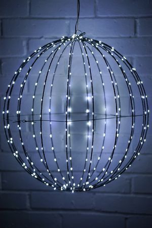 Подвесное светящееся украшение ШАР ЛЕМОНД, 320 холодных белых LED-огней, 50 см, таймер, уличное, Koopman International