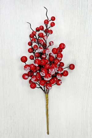 Декоративная ветка МОРОЗНЫЕ КЛЮКОВКИ малая, 36 см, Christmas Deluxe