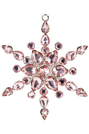 Снежинка АДЕЛИНА, акрил, розовая, 10 см, Koopman International
