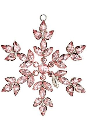 Снежинка АДОНСИЯ, акрил, розовая, 10 см, Koopman International