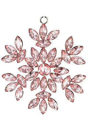 Снежинка АМЭРЭНТА, акрил, розовая, 10 см, Koopman International