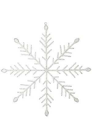 Снежинка ЛУЧИАНА, стеклянный бисер, белая, 35 см, Koopman International