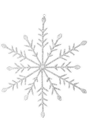 Снежинка ЛУЧИАНА, стеклянный бисер, серебряная, 35 см, Koopman International
