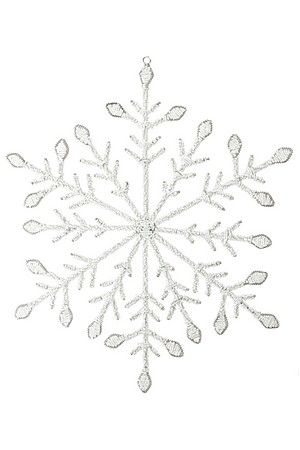Снежинка МИРЕЛЛА, стеклянный бисер, белая, 35 см, Koopman International