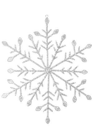Снежинка МИРЕЛЛА, стеклянный бисер, серебряная, 35 см, Koopman International